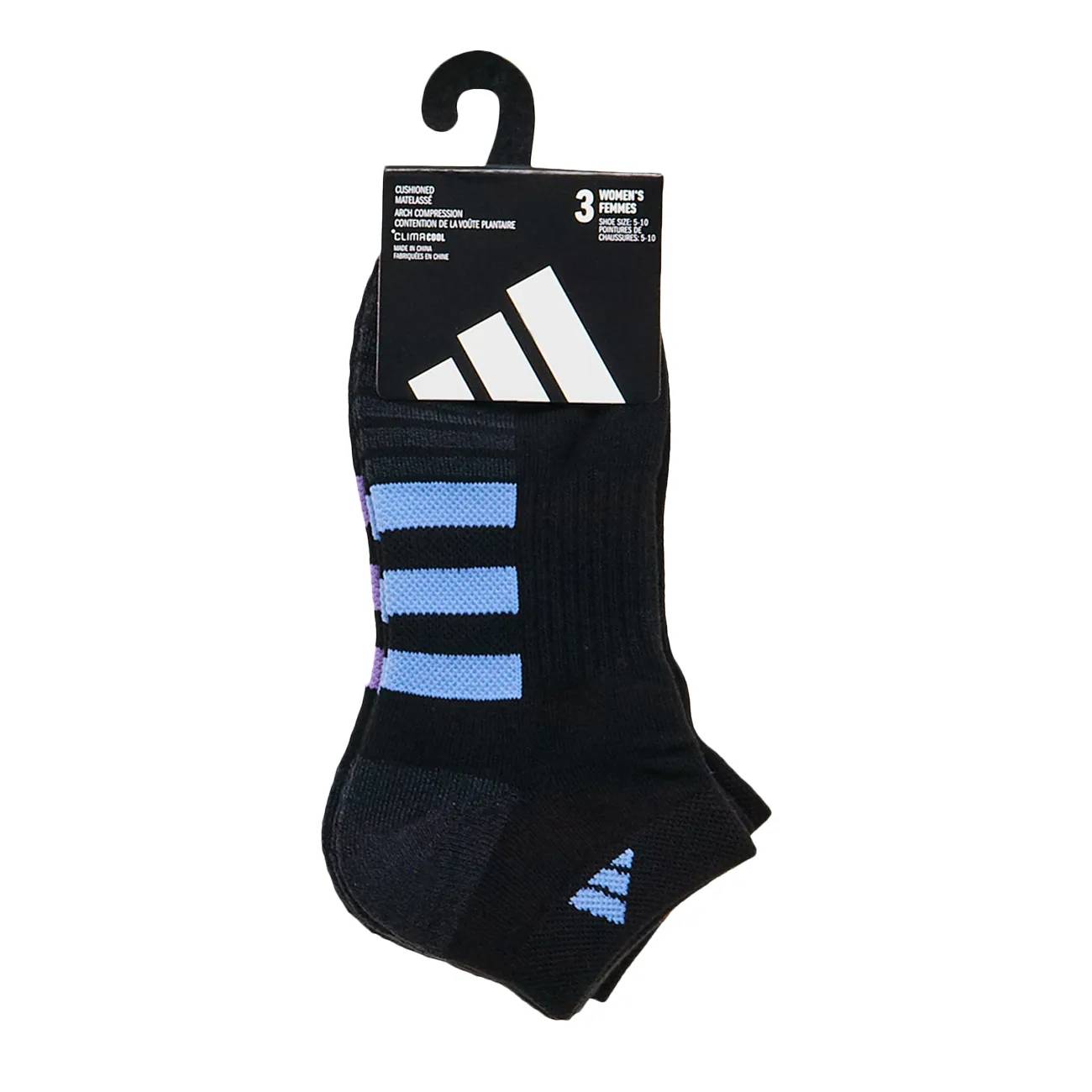 adidas Womens' Cushioned 3 PK Low Cut Socks