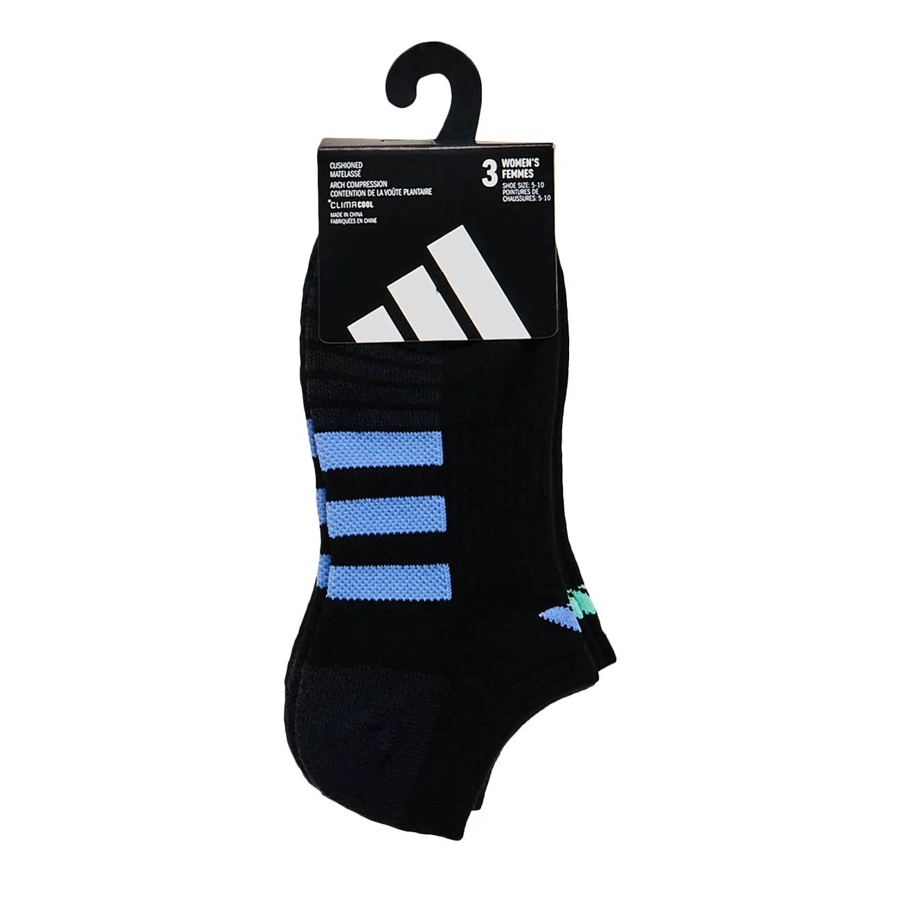 adidas Womens' Cushioned 3 Pack No Show Socks