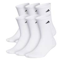 Women's Cushioned Crew Socks - 6 Pack WHITE/BLACK view