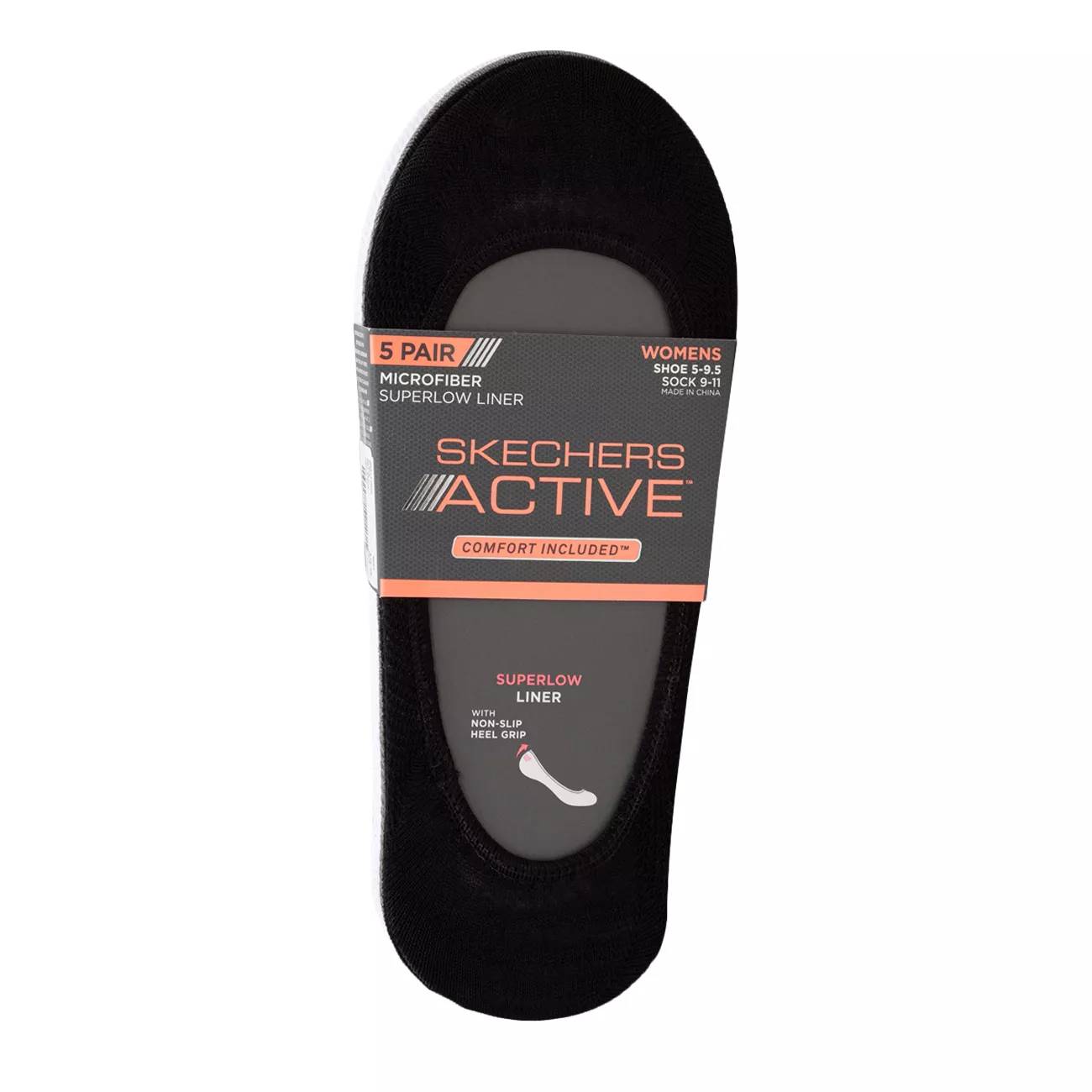 Skechers Women's 5-Pack Microfibre Superlow Liner Socks