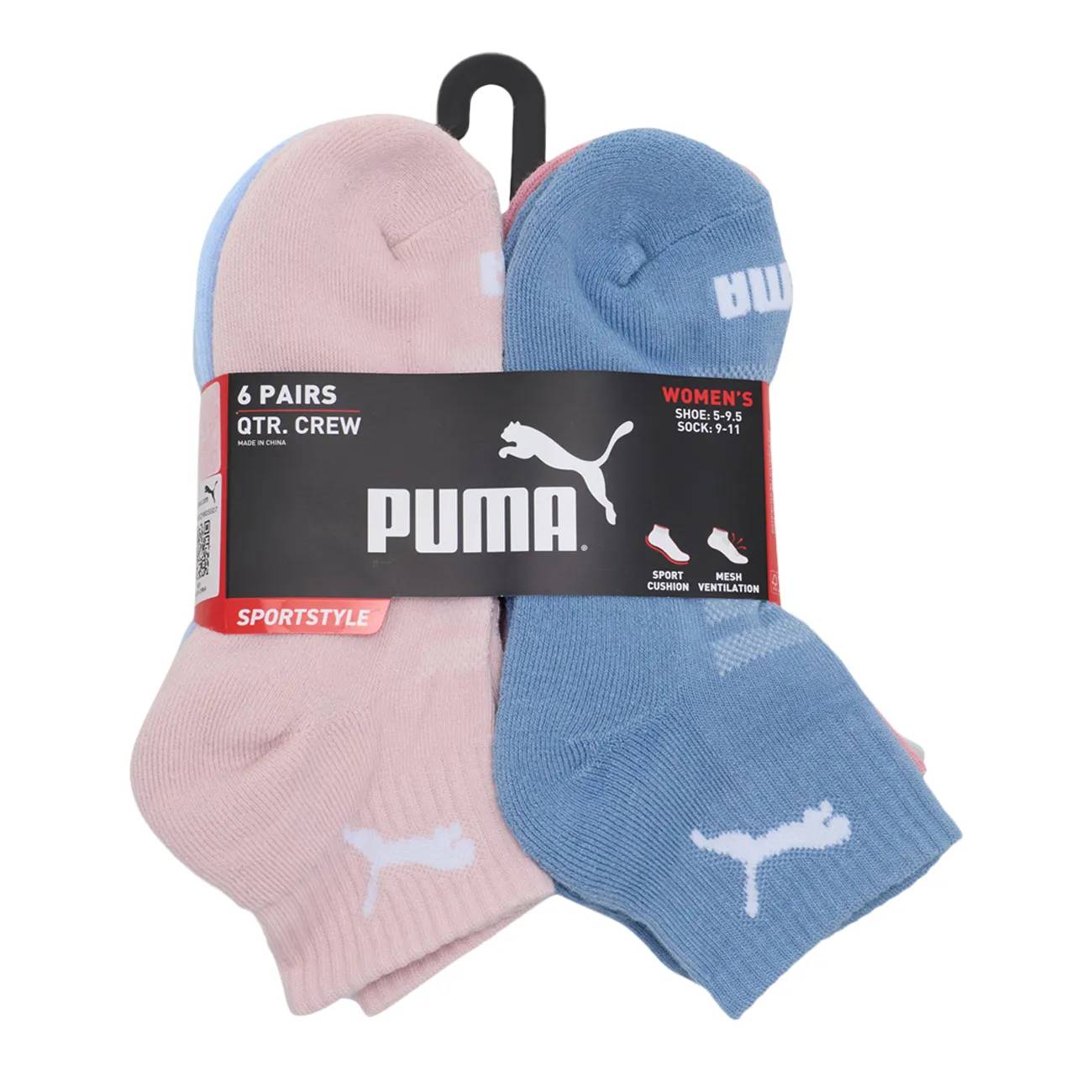 PUMA Women's Quarter Crew Socks - 6PK