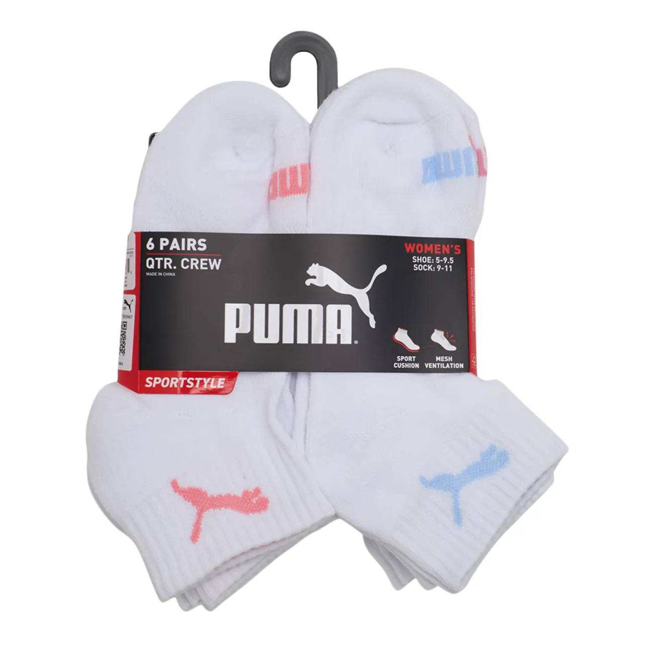 PUMA Women's Quarter Crew Socks - 6PK