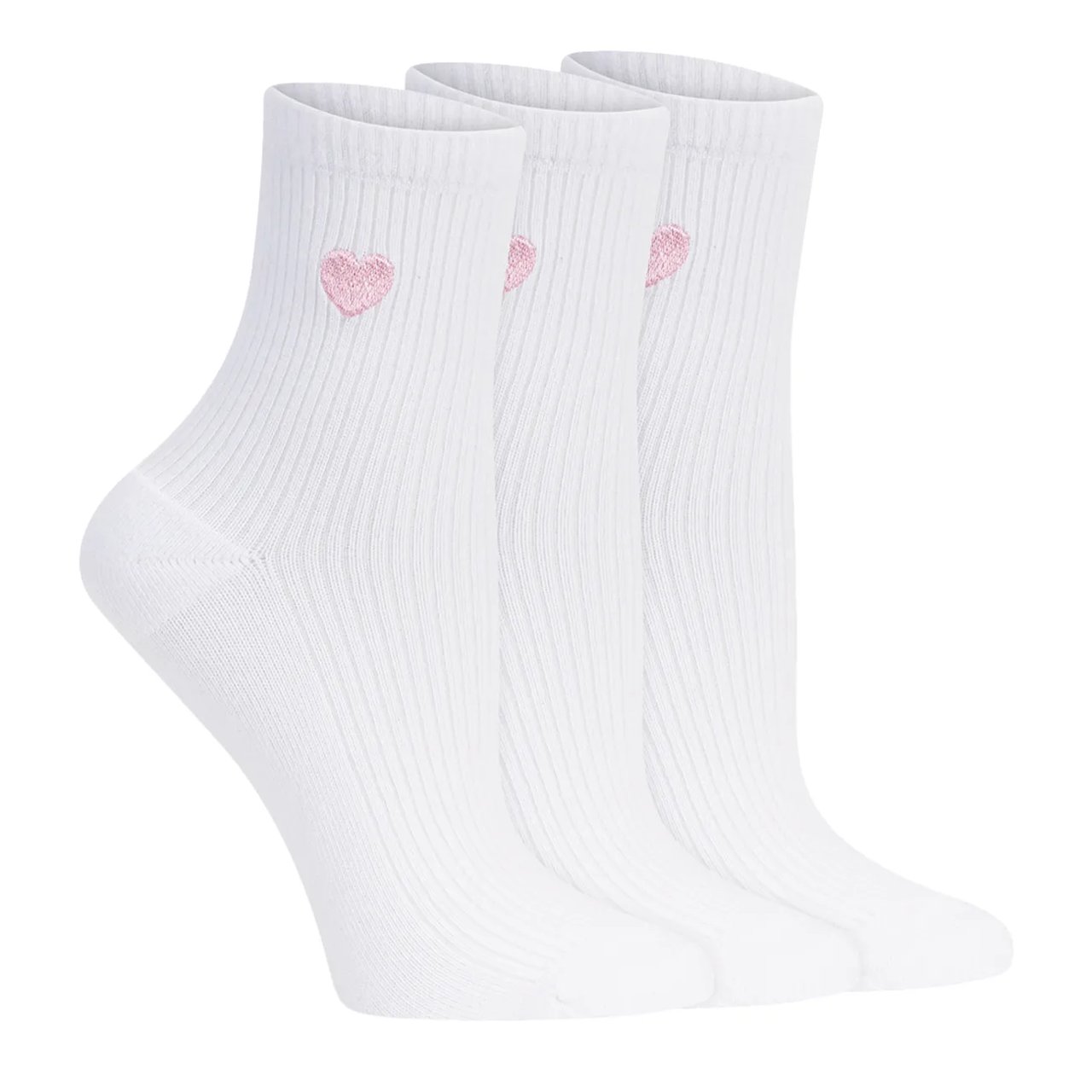 Women's 3PK Powder Love Quarter Socks