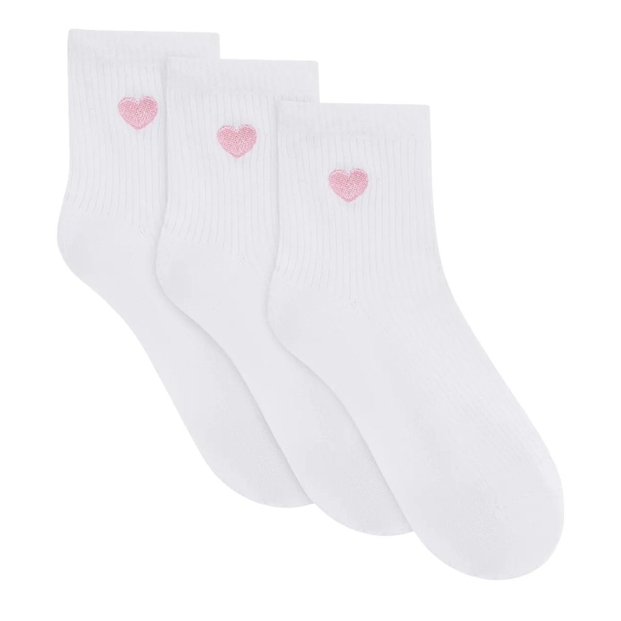 Women's 3PK Powder Love Quarter Socks