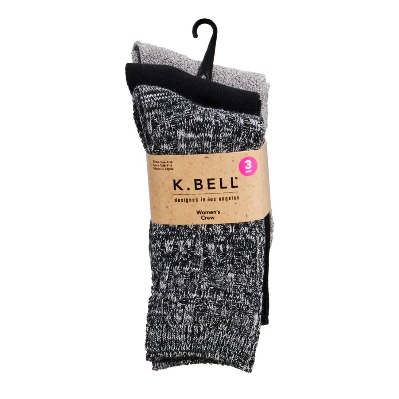 K. Bell Women's Cable Knit Size 3 Bast Socks