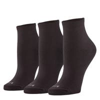 Women's Super Soft Cropped 3 Pair Pack Sock BLACK view