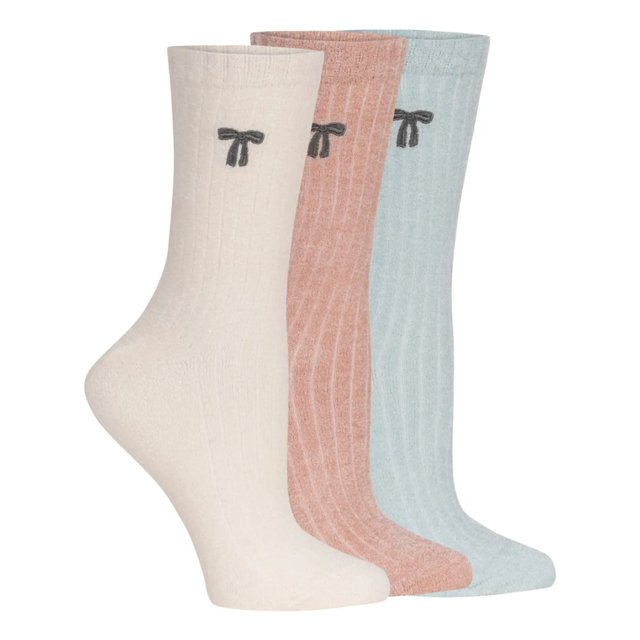 3pk Velvet Cozy Crew Sock