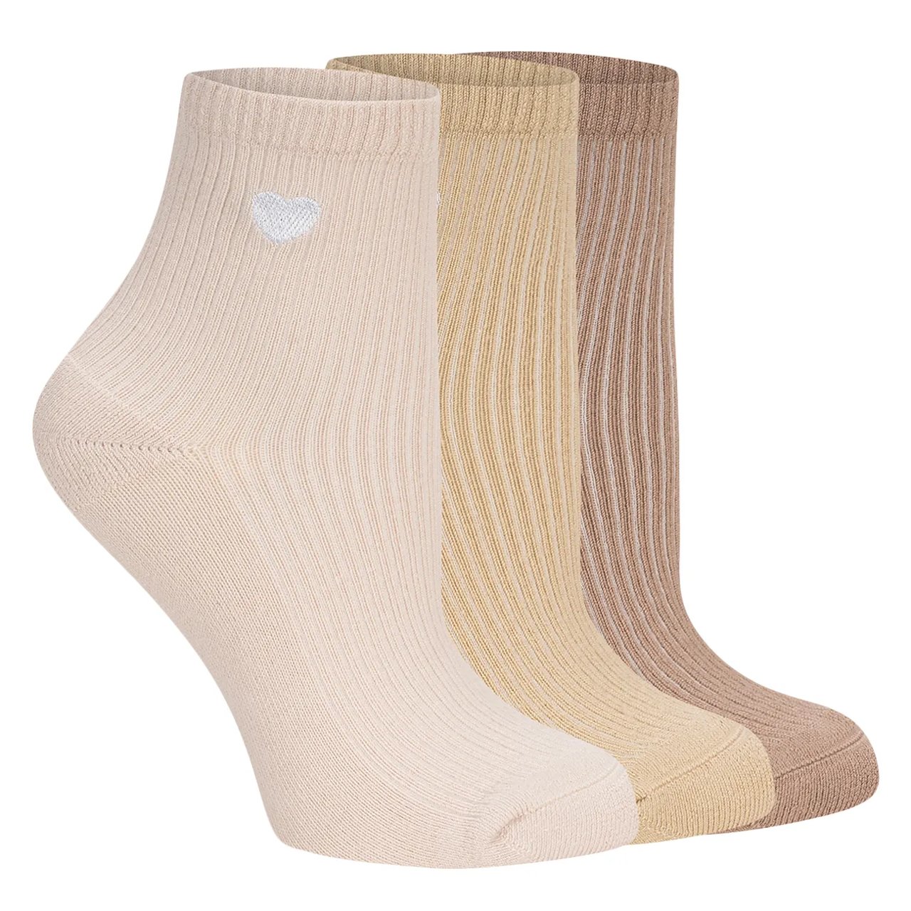 Women's 3PK Powder Love Quarter Socks
