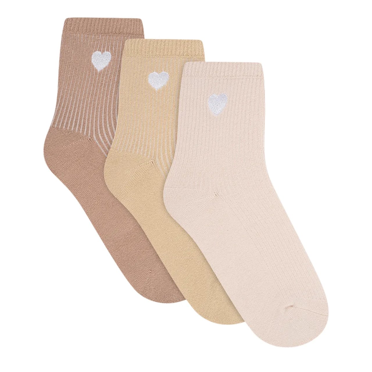 Women's 3PK Powder Love Quarter Socks