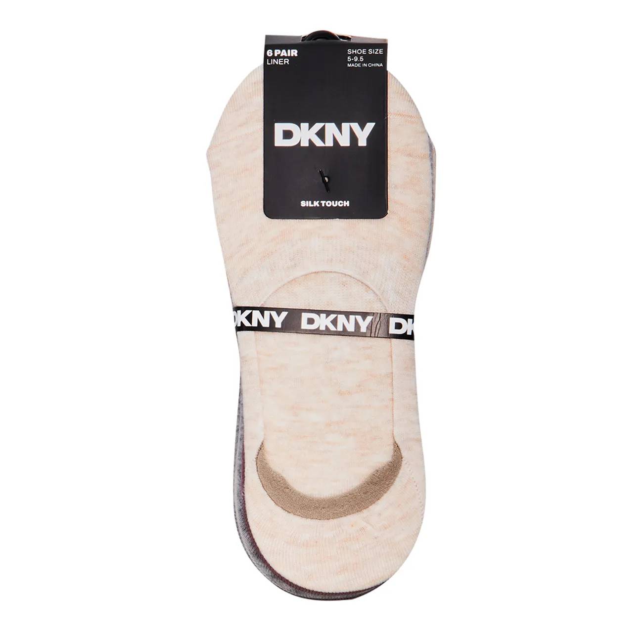 DKNY Women's 6 Pack Silk Touch Liner Socks