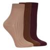 Powder Rib Quarter Ankle Socks - 3 Pack SEPIA ROSE view