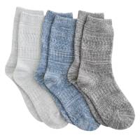 Women's 3-Pack Soft Cabin Crew Socks BLUE/GREY view
