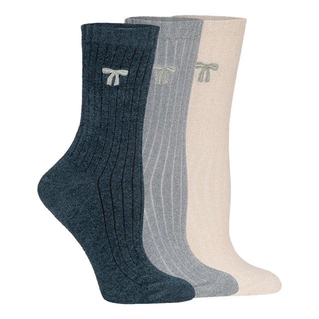 3pk Velvet Cozy Crew Sock