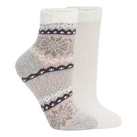 Women's 2-Pack Snow Day Double Layer Crew Socks IVORY view