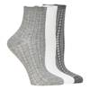 Women's Openwork Quarter Ankle Socks - 3 Pack GREY view