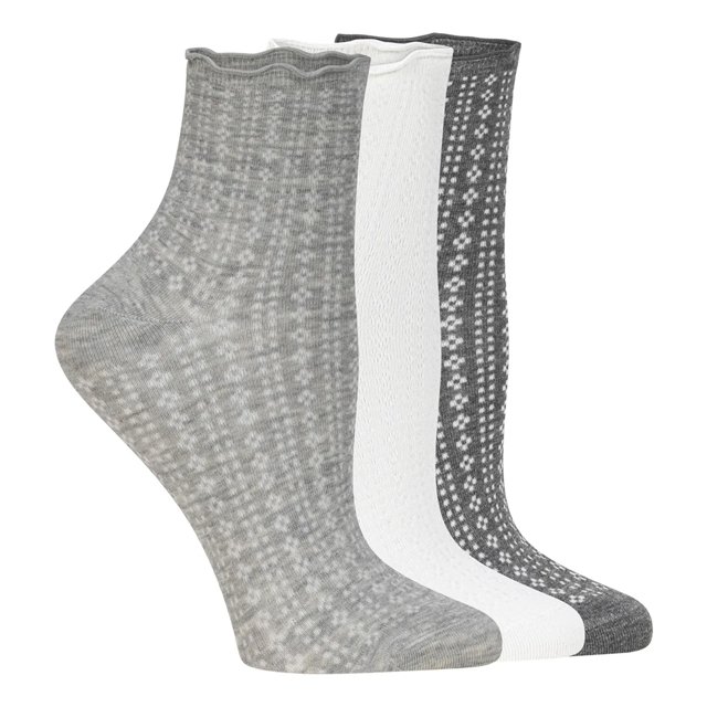 Women's Openwork Quarter Ankle Socks - 3 Pack