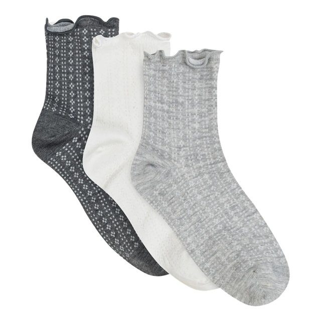 Women's Openwork Quarter Ankle Socks - 3 Pack