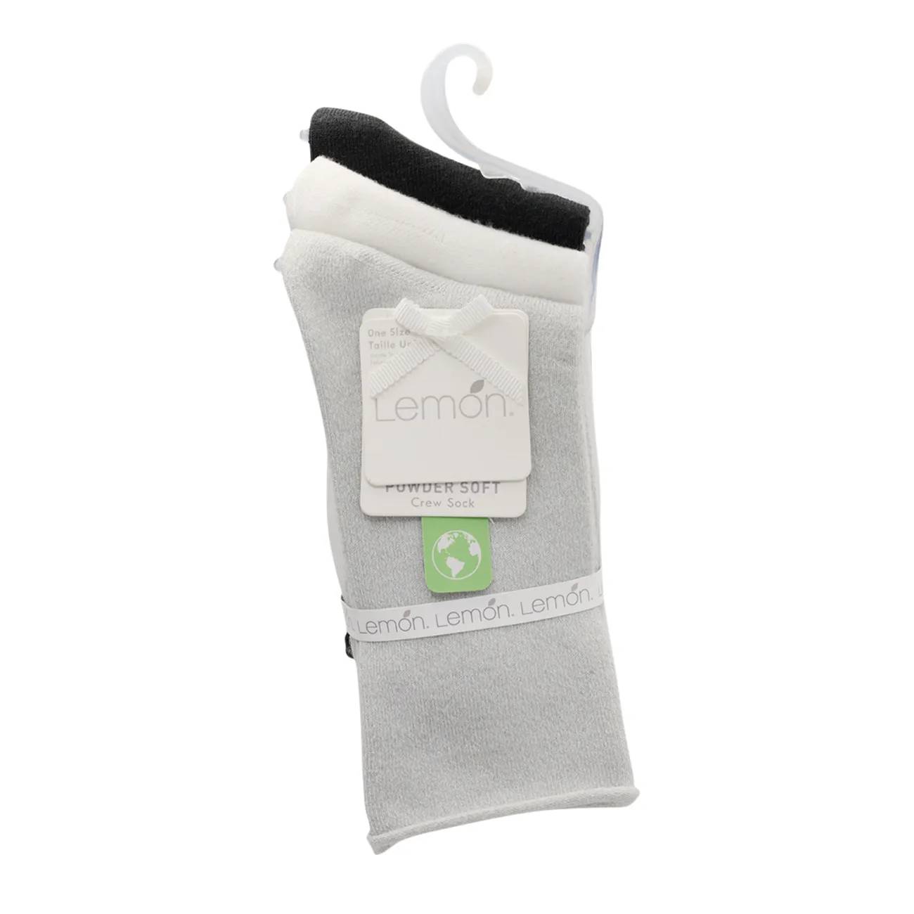 Lemon Women's 3 Pack Crew Socks