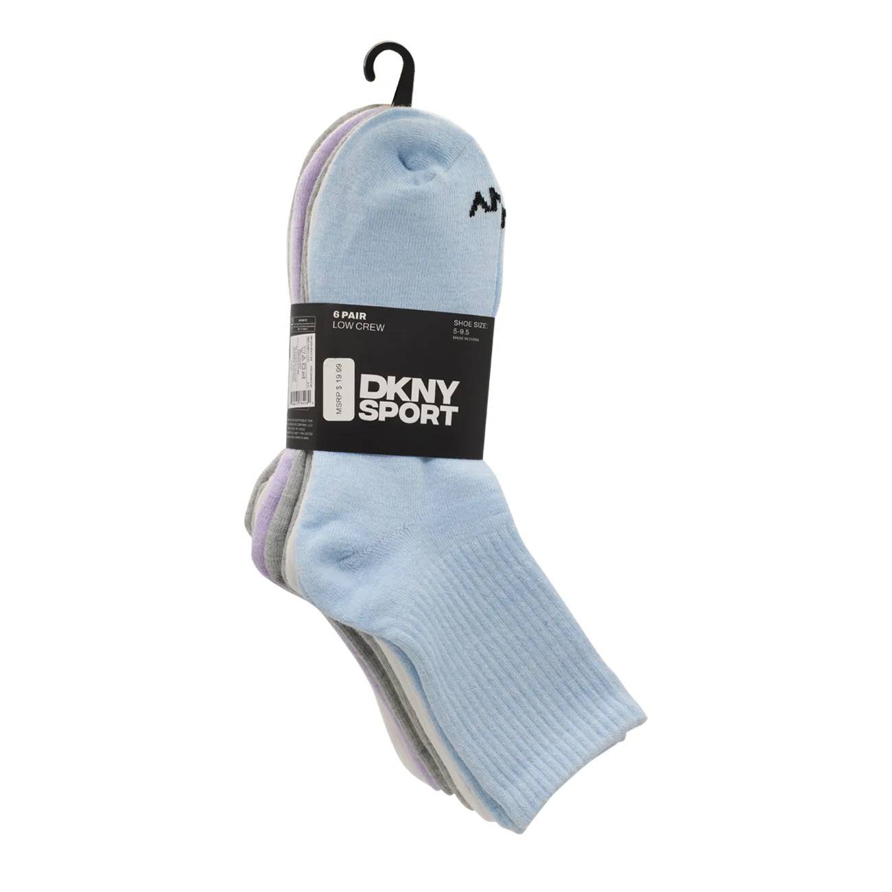 DKNY Women's 6 Pack Low Crew Socks