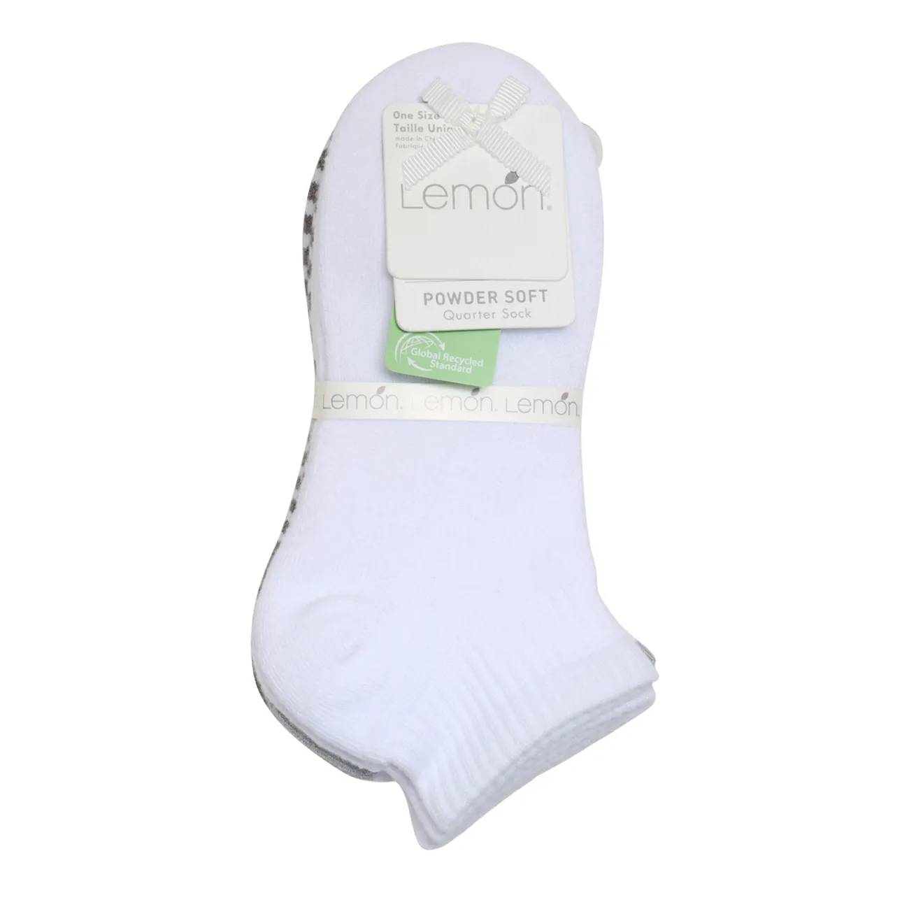 Lemon Women's 3 Pack Full Terry Powder Cushion Quarter Crew Socks