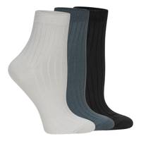 Powder Rib Quarter Ankle Socks - 3 Pack DARK MOSS view