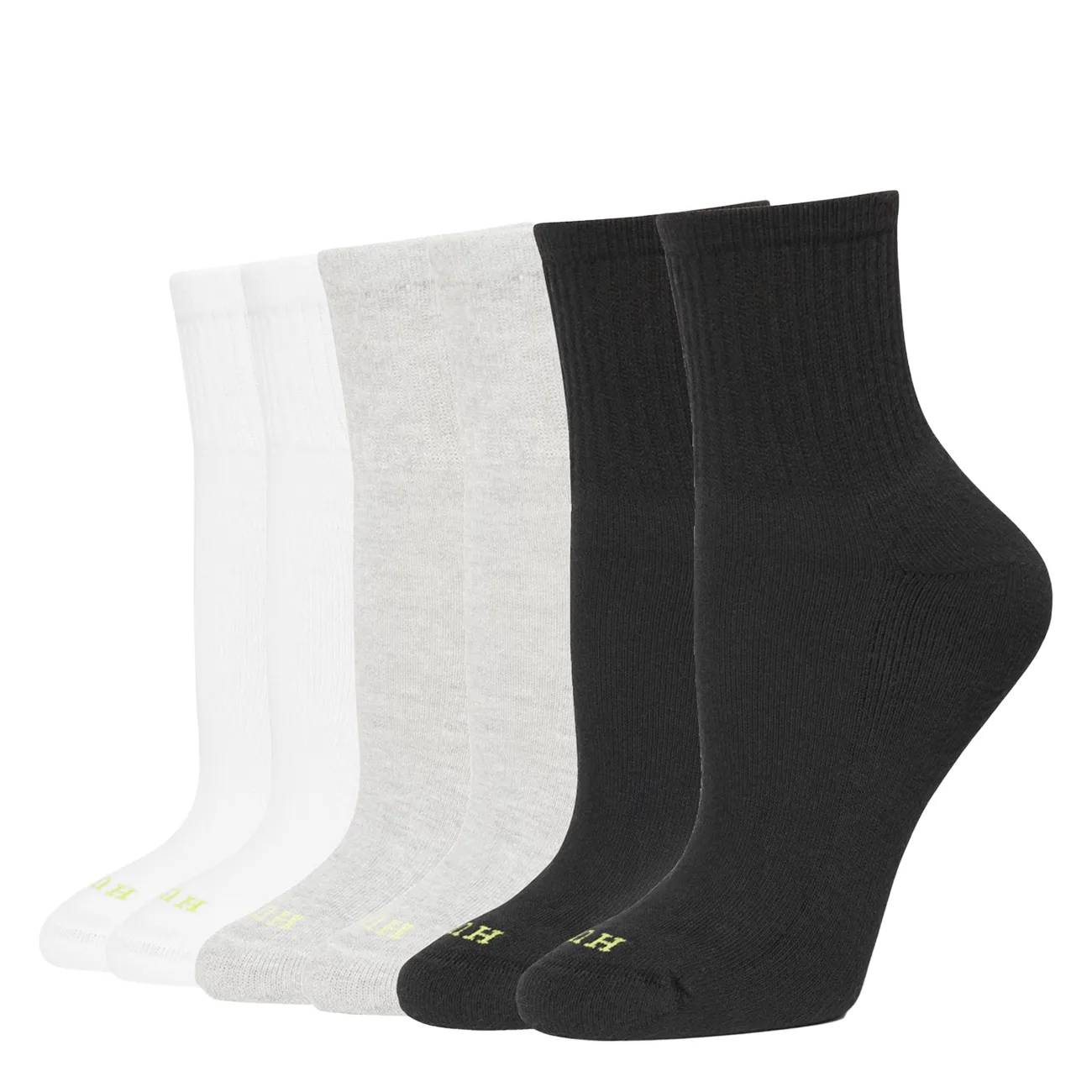 Hue Women's 6 Pack Quarter Socks