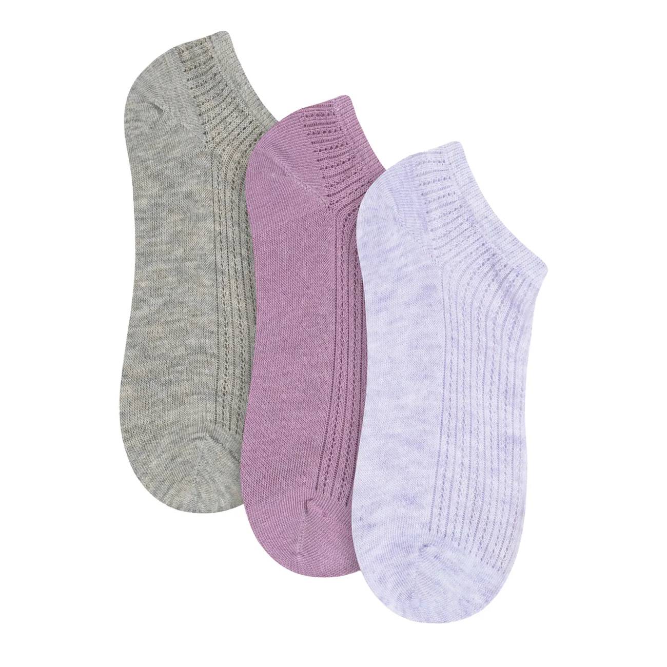 Lemon Women's 3 Pack Open Work Low Cut Socks