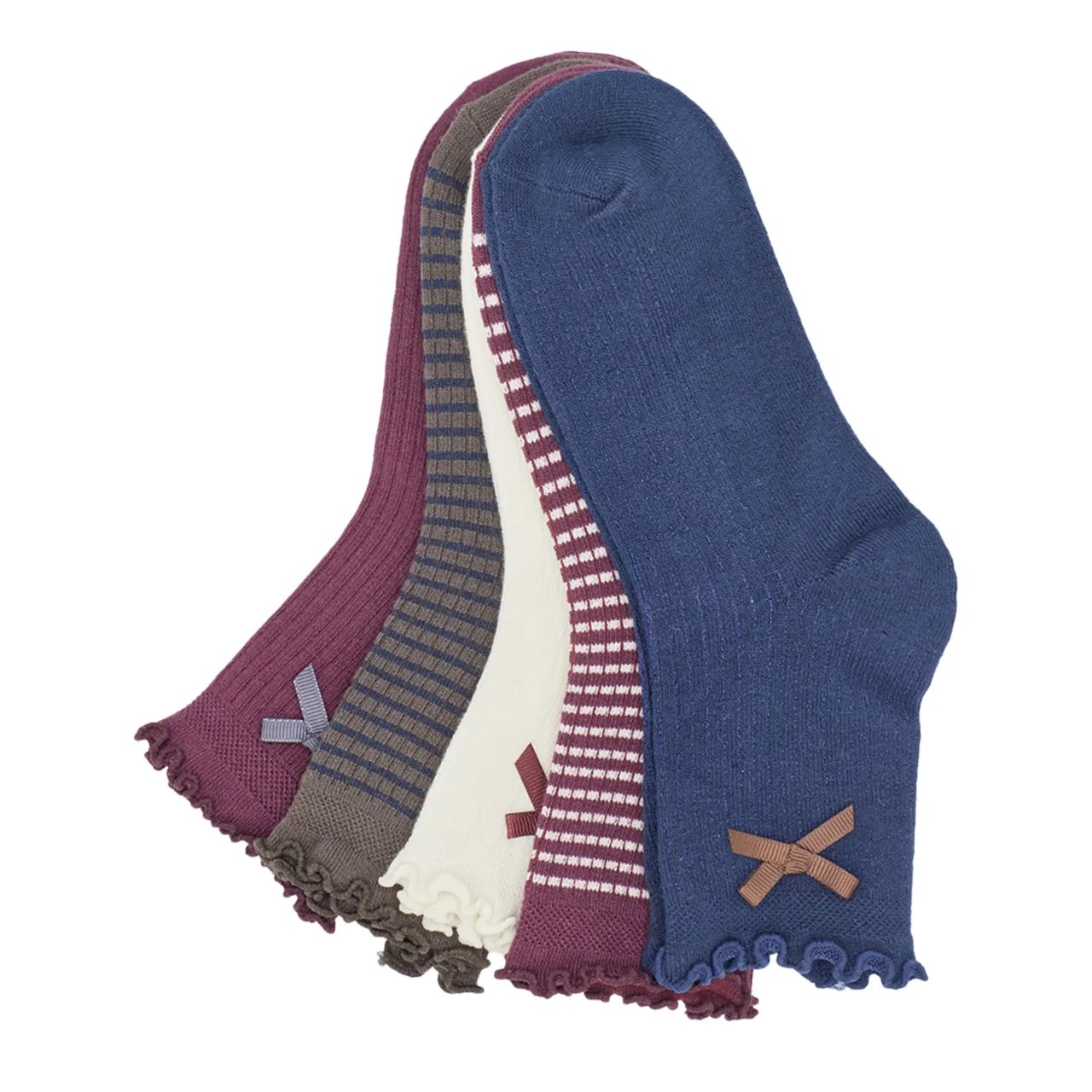 Women's Bow Stripe Ankle 5-Pack Socks