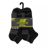 Men's 6-Pack Quarter Crew Socks BLACK view