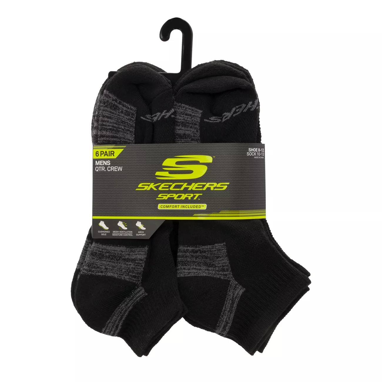 Skechers Men's 6-Pack Quarter Crew Socks