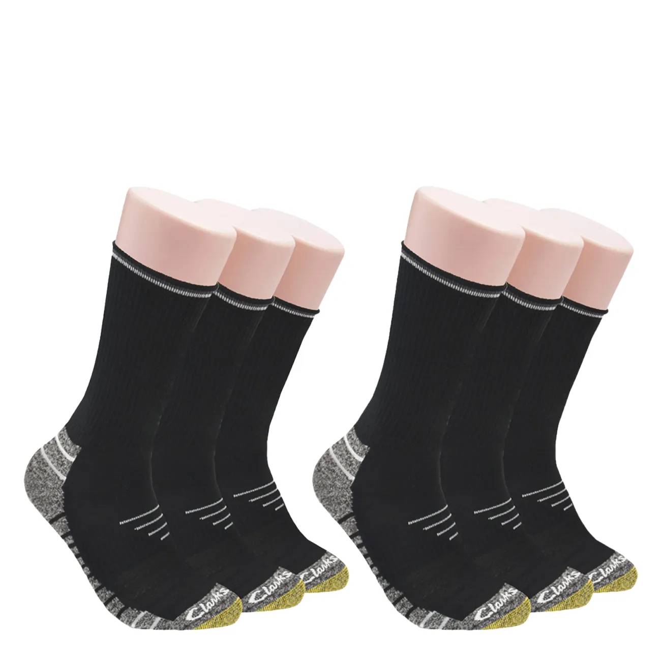 Clarks Mens 6-Pack Half Cushion Crew Sock