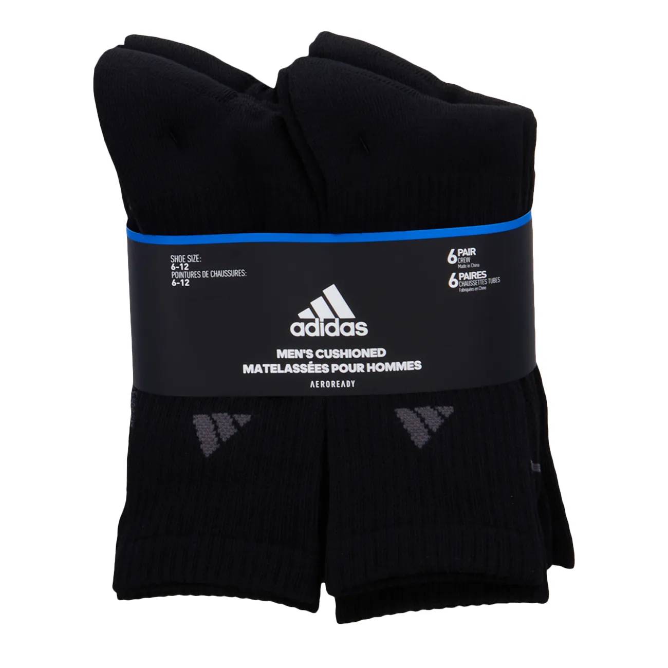 adidas Mens' 6 Pack Crew Socks