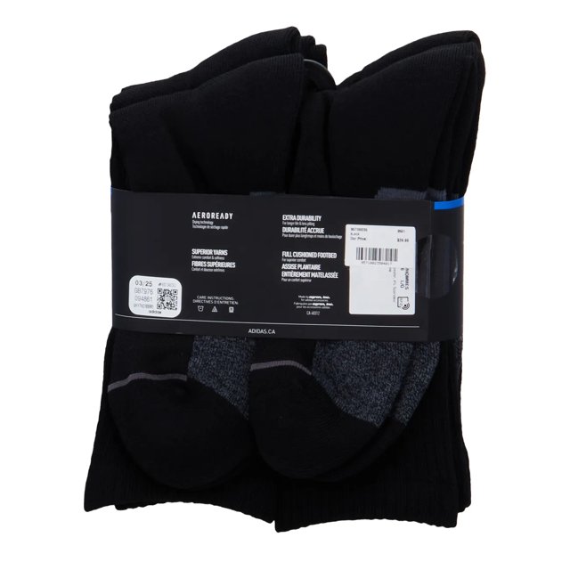 Mens' 6 Pack Crew Socks