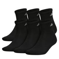 Men's 6-Pack Cushioned Crew Socks BLACK/ALUMIN view