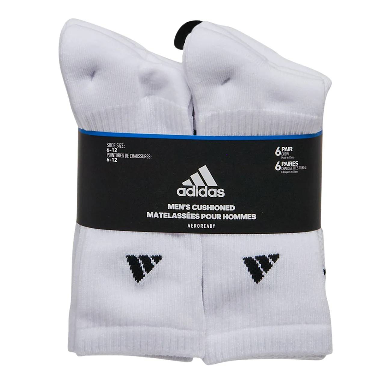adidas Mens' 6 Pack Crew Socks
