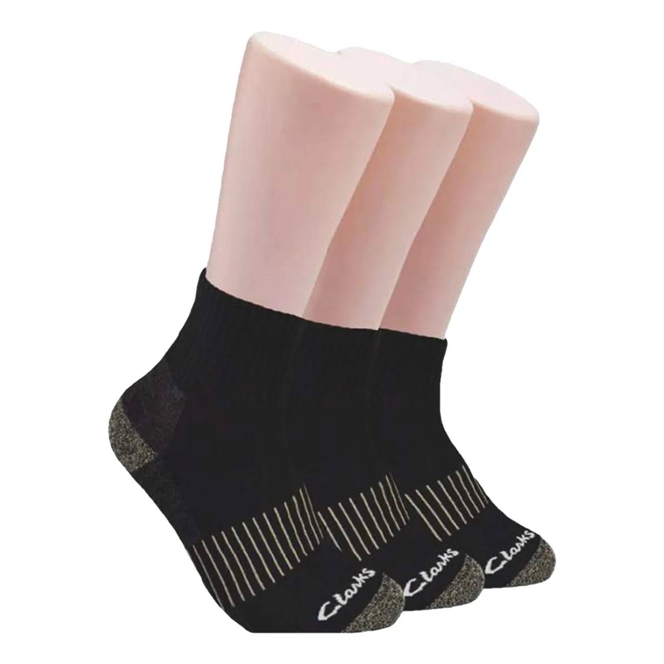 Clarks Men's 3-Pack Half Cushion Ankle Sport Socks
