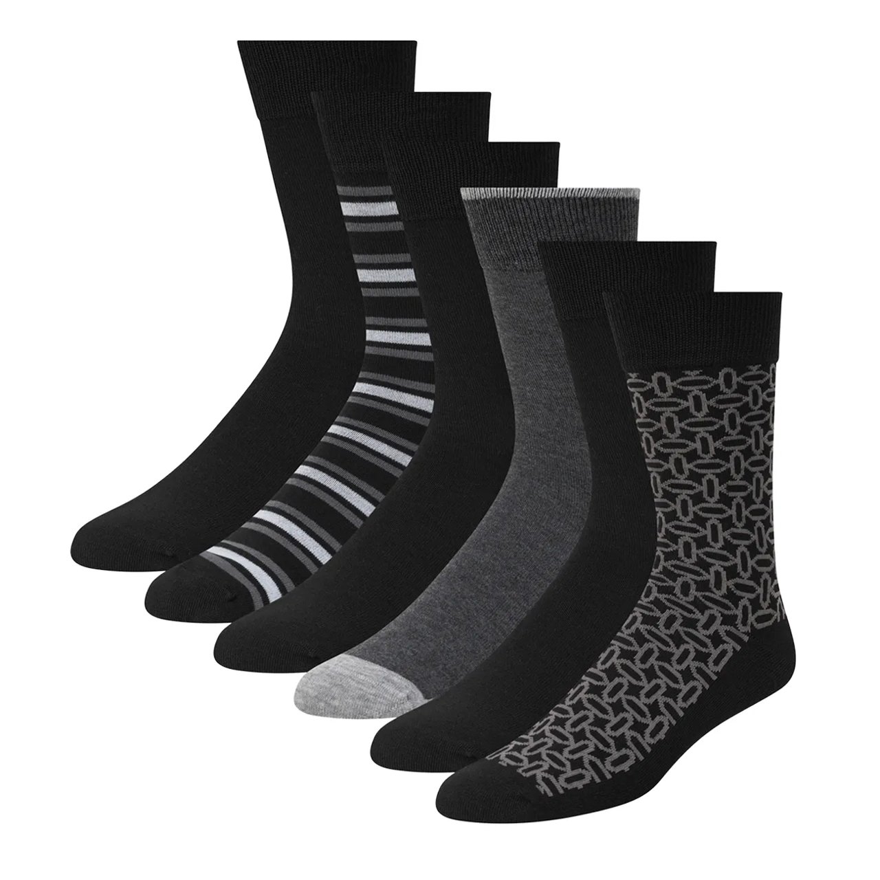 Men's 6 Packs Non Terry Crew Socks