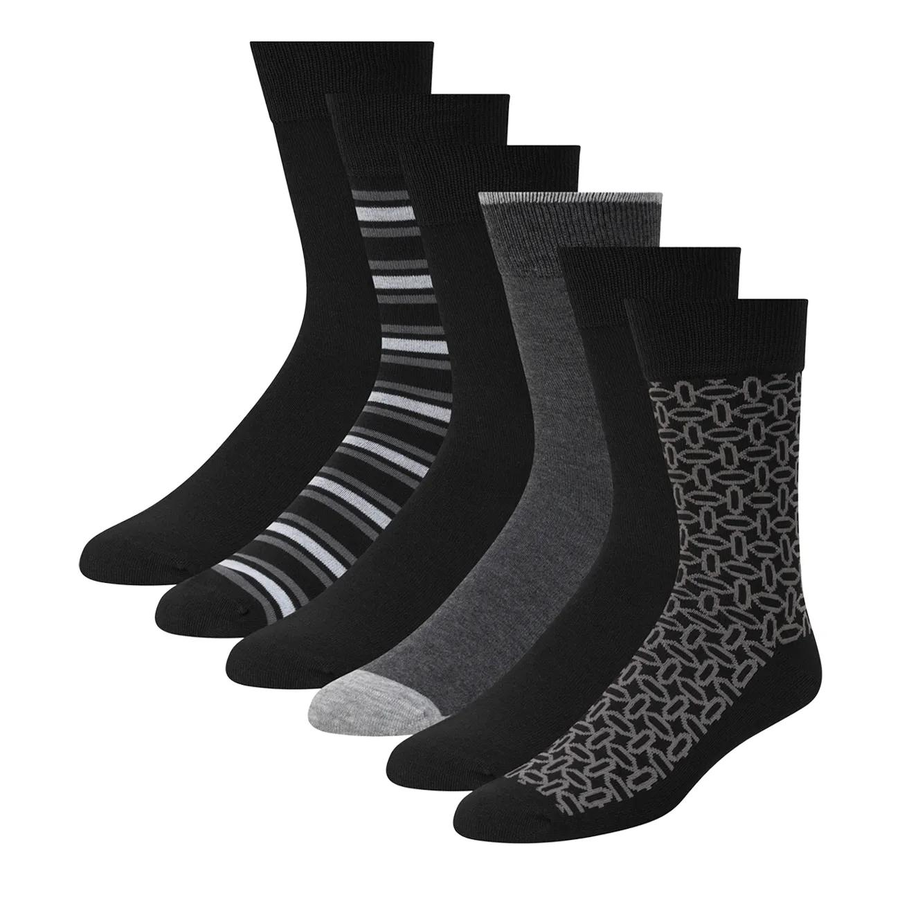 Men's 6 Packs Non Terry Crew Socks
