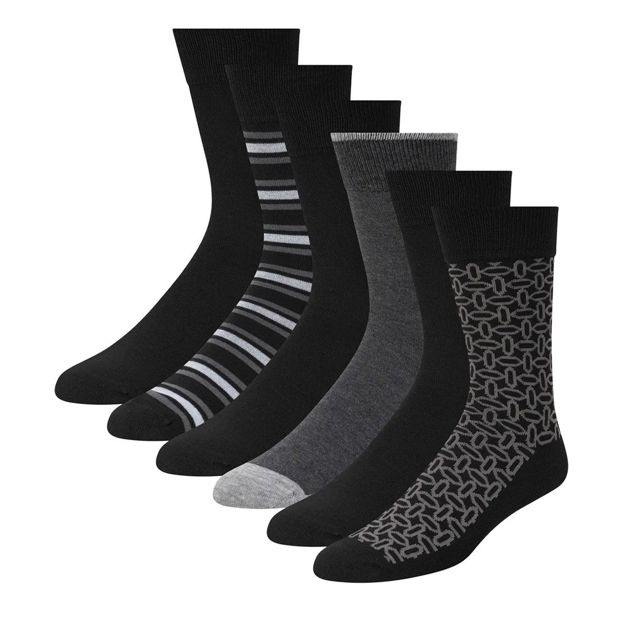 Men's 6 Packs Non Terry Crew Socks