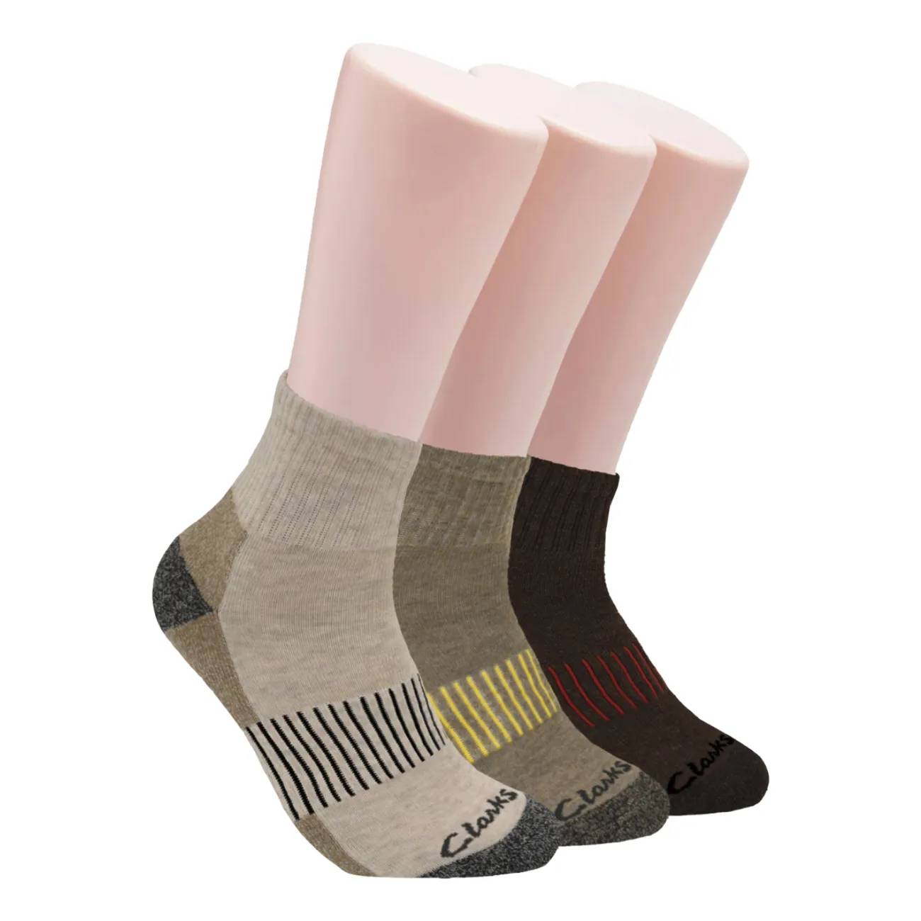 Clarks Men's 3-Pack Half Cushion Ankle Sport Socks