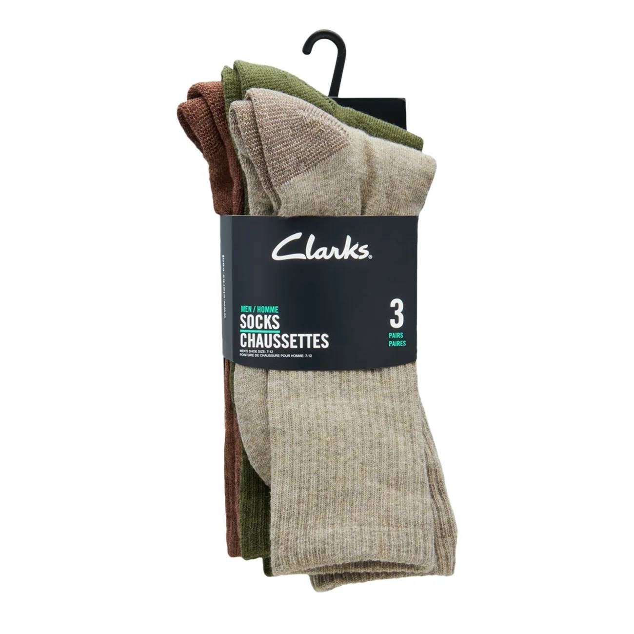 Clarks Men's 3-Pack Half Cushioned Crew Socks