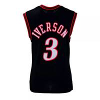 Men's Philadelphia 76ers NBA Allen Iverson Classic Swingman Throwback Jersey Black view