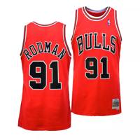 Men's Chicago Bulls NBA Dennis Rodman Classic Swingman Throwback Jersey Red view