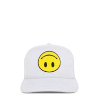 Upside Down Smiley Face Pop Culture Foam Trucker Snapback Cap White/Yellow view