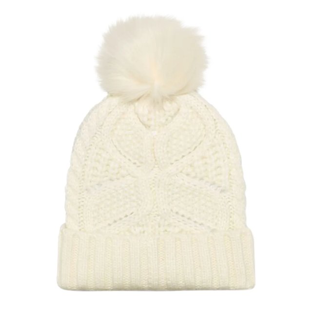 帽子 UGG Cable Beanie With Pom Cream UGG® Cable Knit Pom Beanie