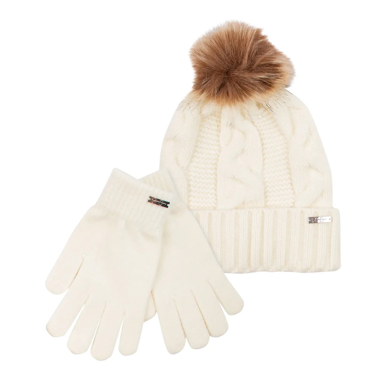 Women's Cable Beanie and Glove Set