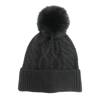 Women's Cable Pom Beanie BLACK view