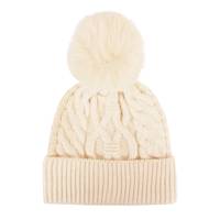 Women's Cable Pom Beanie OATMEAL view