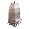 Scarf with Fringe CREAM/CHARCOAL/TAUPE view