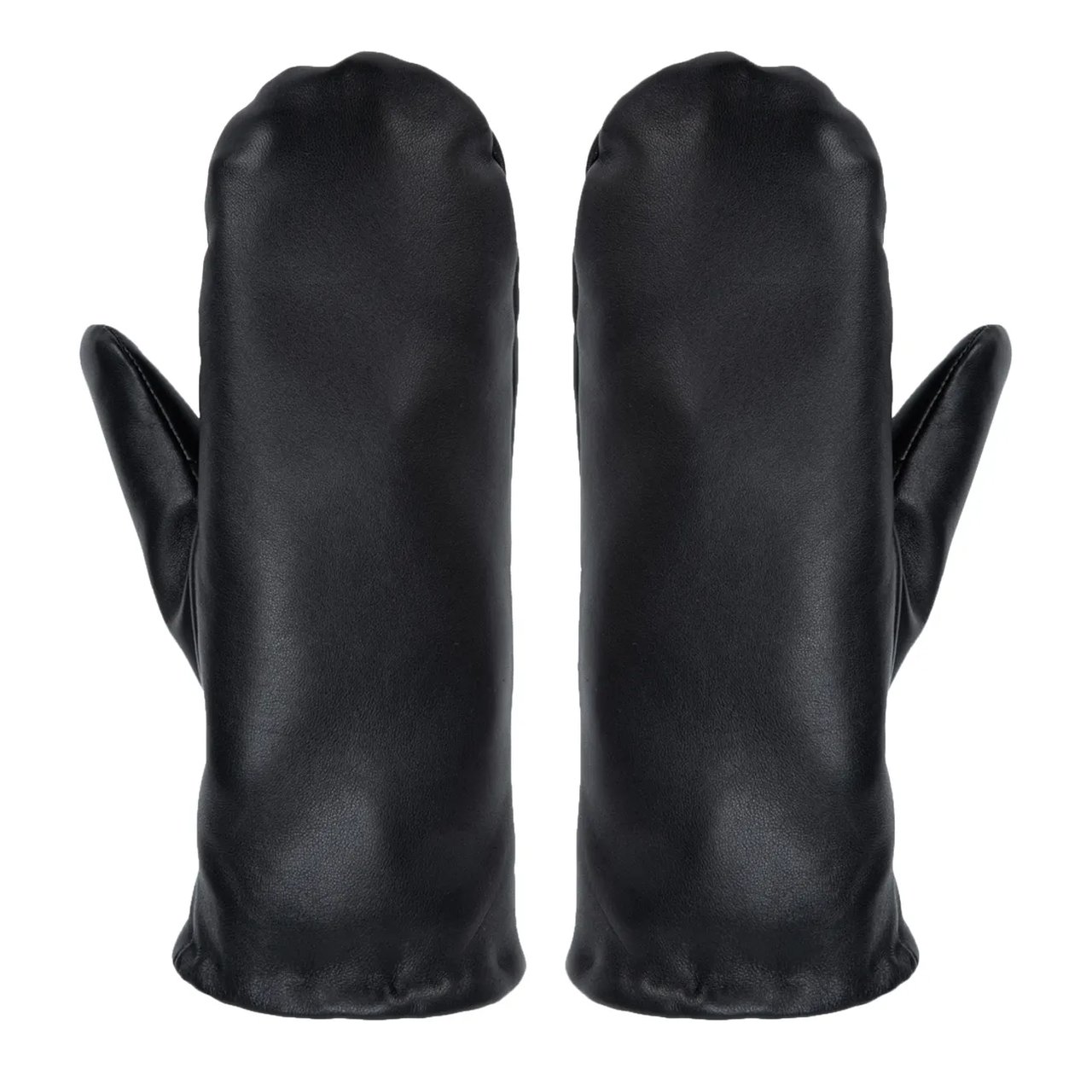 WOMENS' MITTEN WITH FAUX FUR LINING BLACK LEA